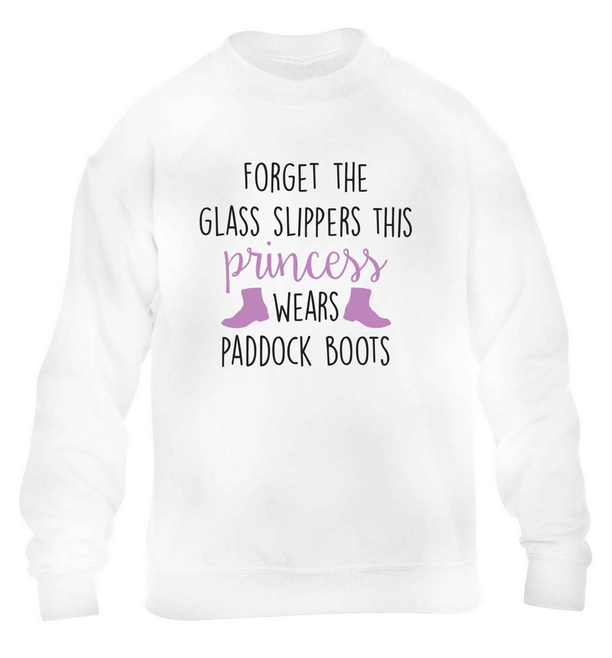 Forget the glass slippers this princess wears paddock boots children's white sweater 12-13 Years