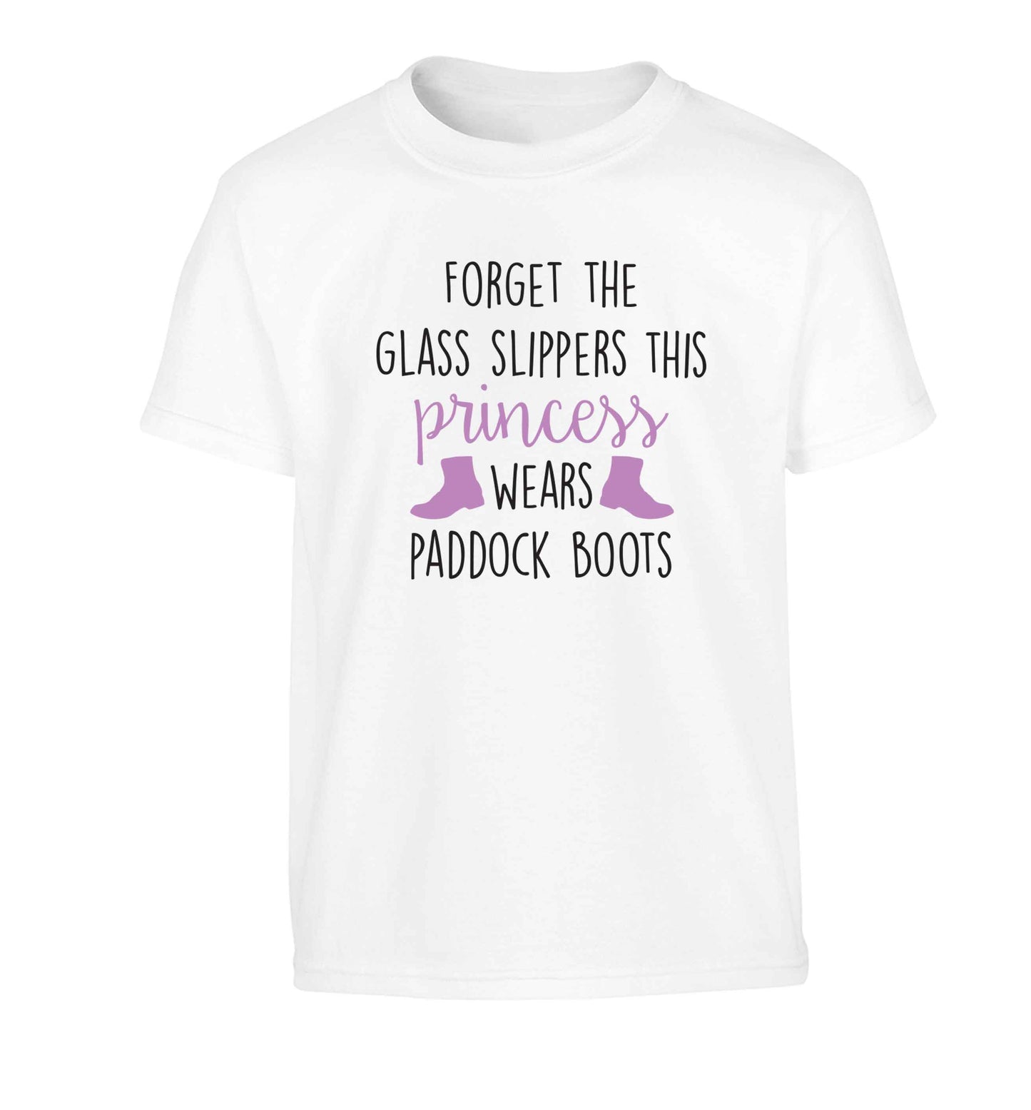 Forget the glass slippers this princess wears paddock boots Children's white Tshirt 12-13 Years