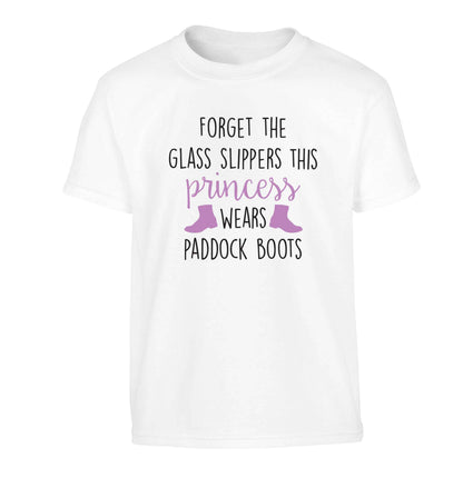 Forget the glass slippers this princess wears paddock boots Children's white Tshirt 12-13 Years