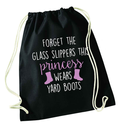 Forget the glass slippers this princess wears yard boots black drawstring bag