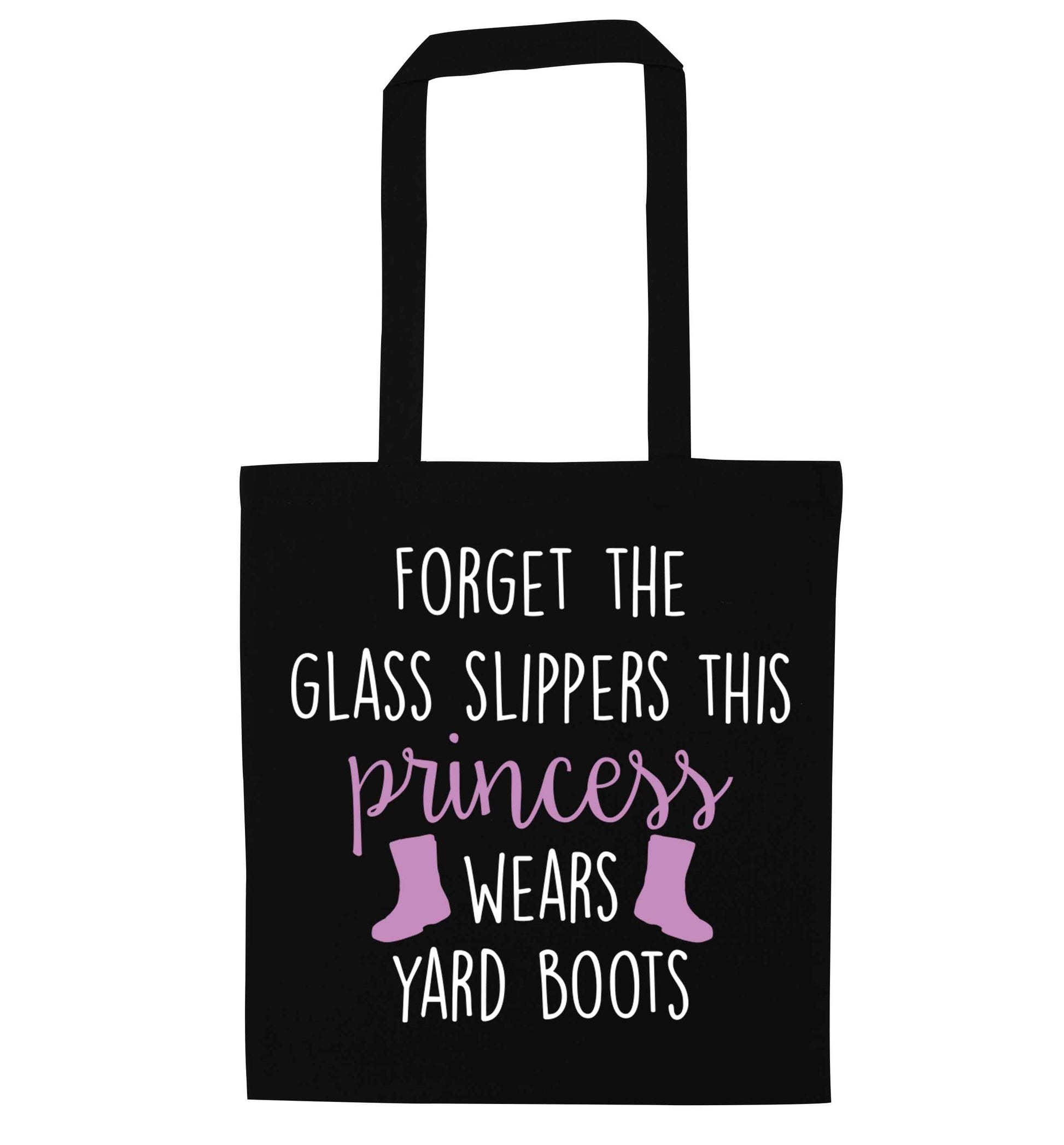 Forget the glass slippers this princess wears yard boots black tote bag