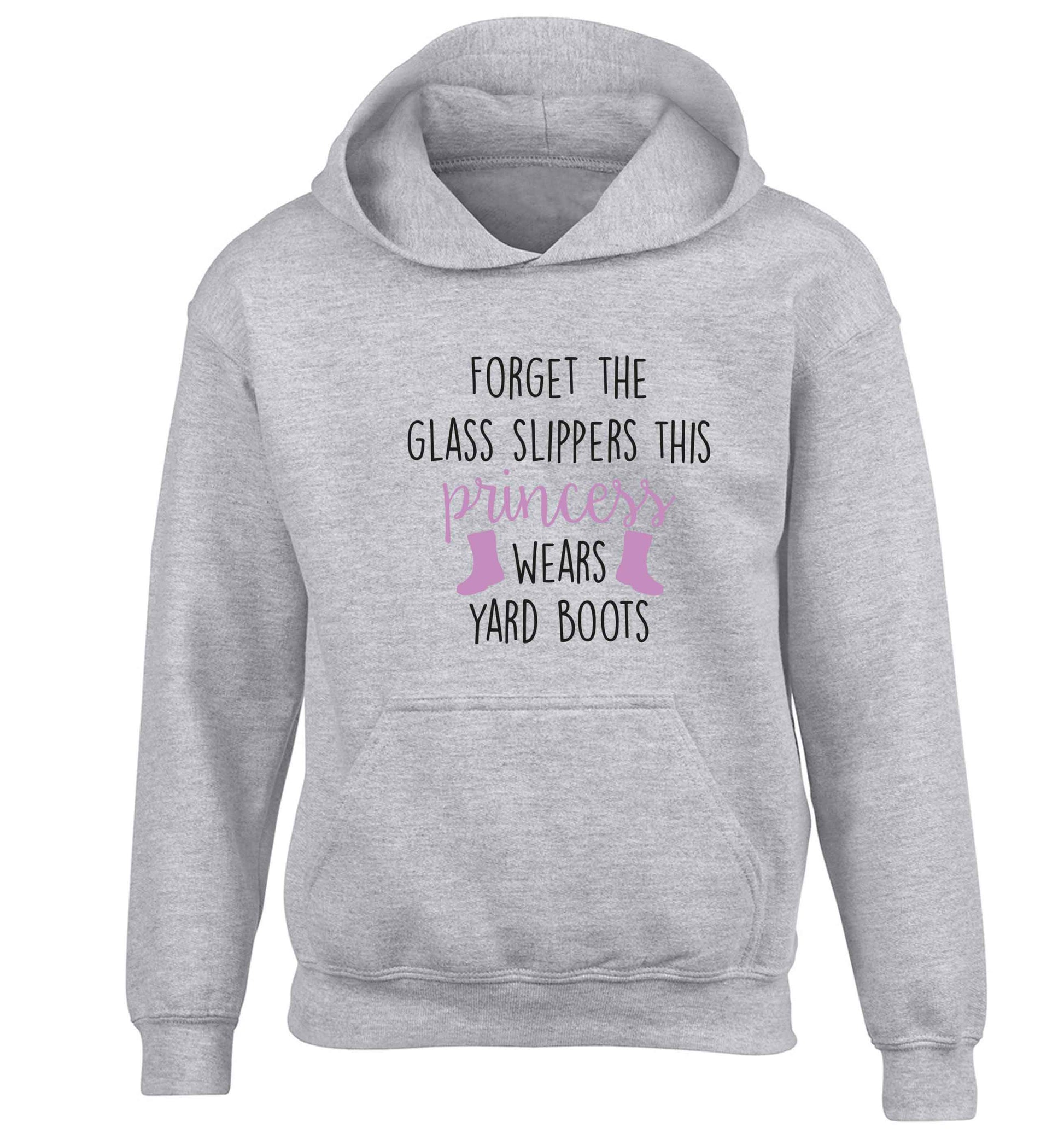 Forget the glass slippers this princess wears yard boots children's grey hoodie 12-13 Years