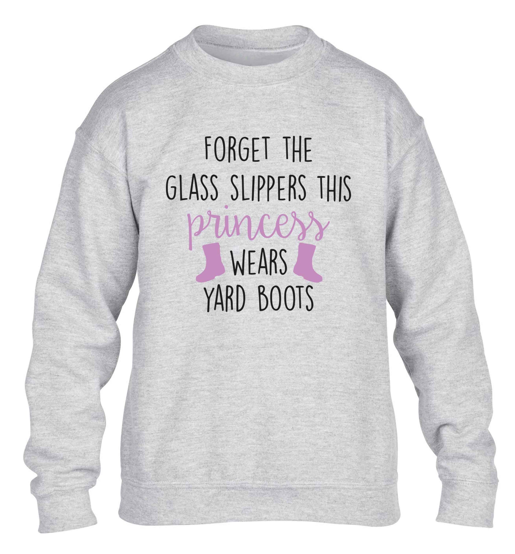 Forget the glass slippers this princess wears yard boots children's grey sweater 12-13 Years