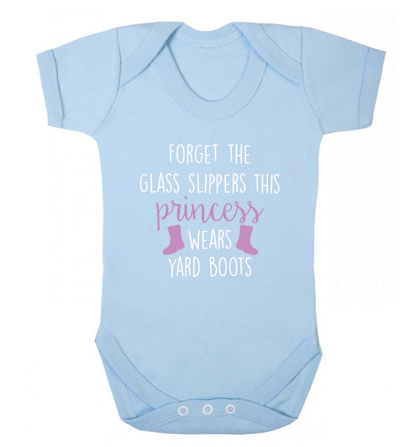 Forget the glass slippers this princess wears yard boots baby vest pale blue 18-24 months