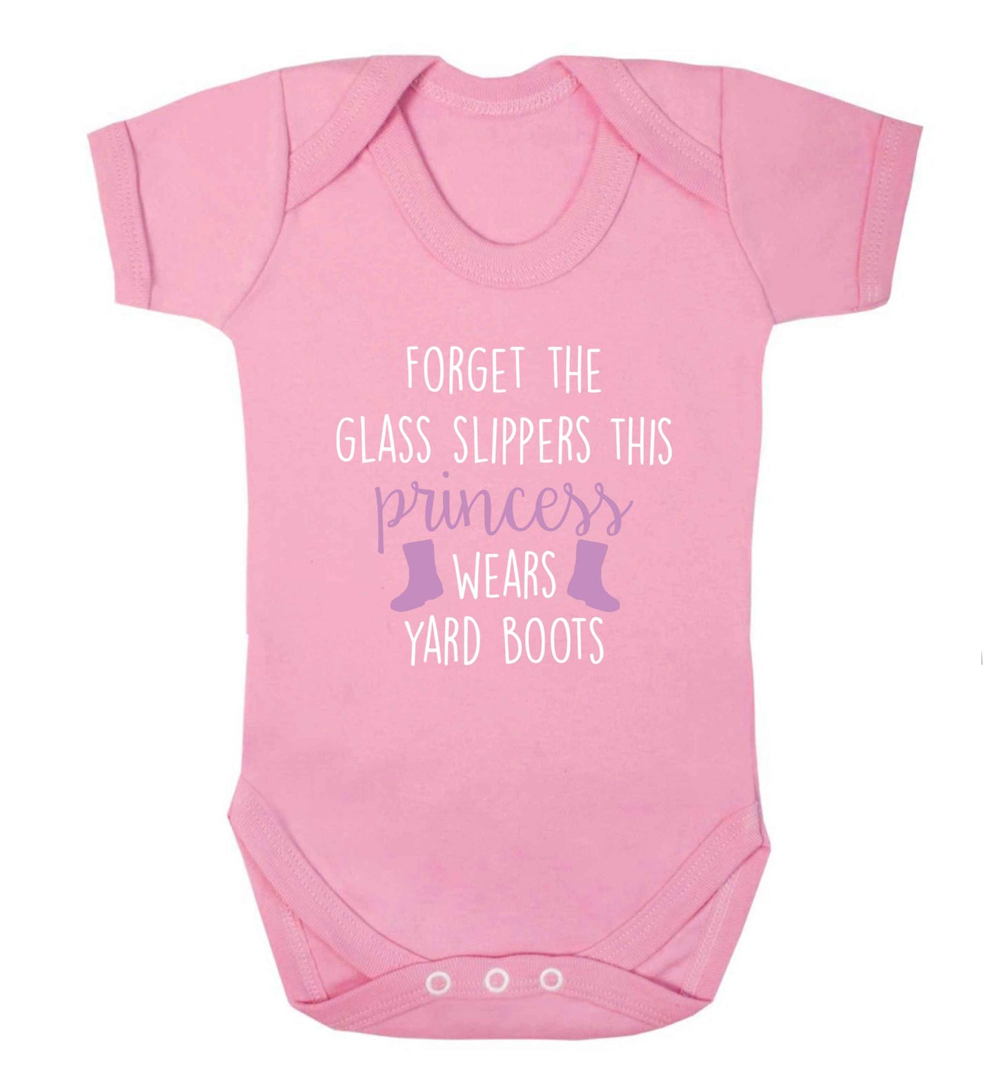 Forget the glass slippers this princess wears yard boots baby vest pale pink 18-24 months