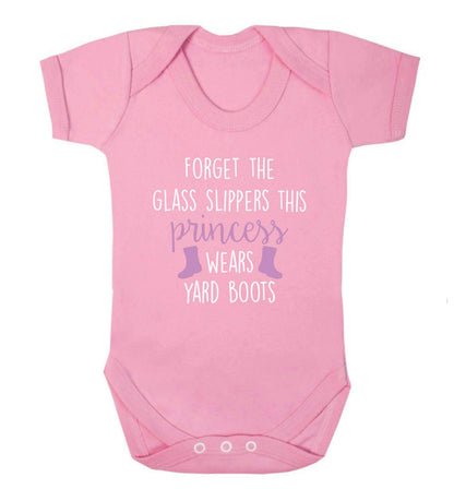 Forget the glass slippers this princess wears yard boots baby vest pale pink 18-24 months