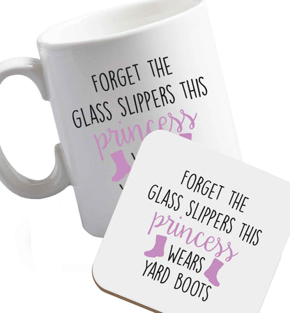 10 oz Favourite Type Pan Pancake ceramic mug and coaster set right handed