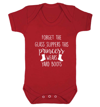 Forget the glass slippers this princess wears yard boots baby vest red 18-24 months