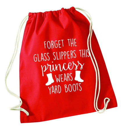 Forget the glass slippers this princess wears yard boots red drawstring bag 