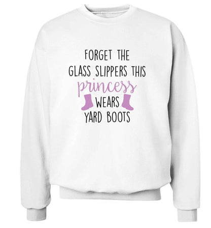 Forget the glass slippers this princess wears yard boots adult's unisex white sweater 2XL