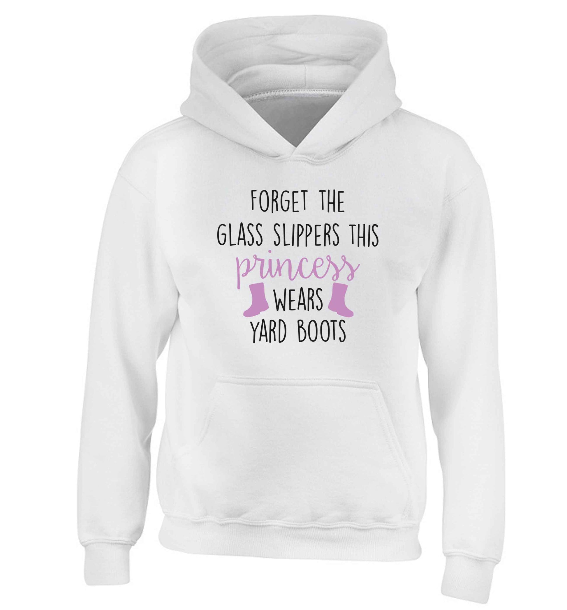 Forget the glass slippers this princess wears yard boots children's white hoodie 12-13 Years