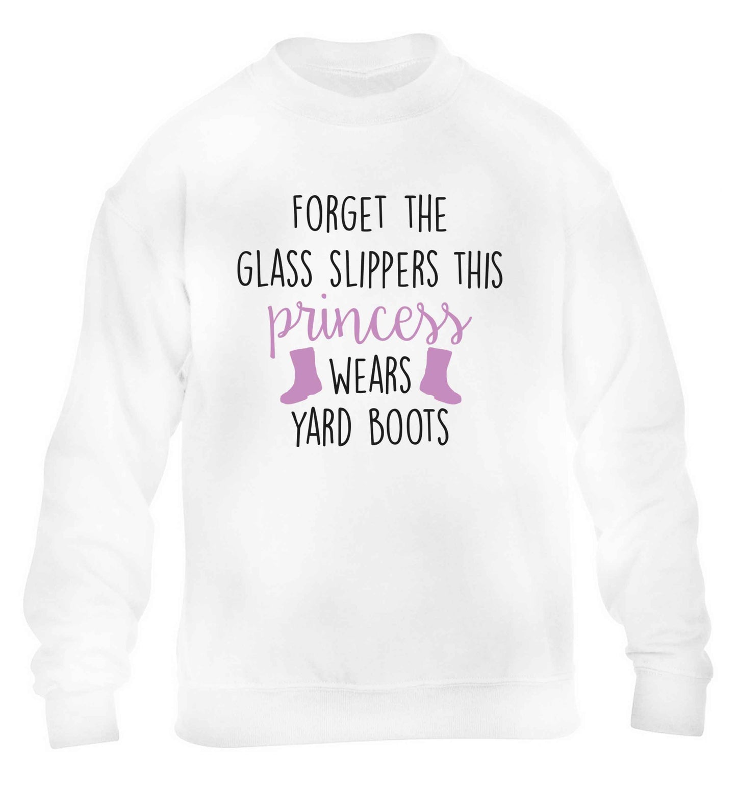 Forget the glass slippers this princess wears yard boots children's white sweater 12-13 Years