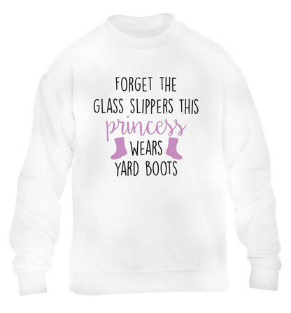 Forget the glass slippers this princess wears yard boots children's white sweater 12-13 Years