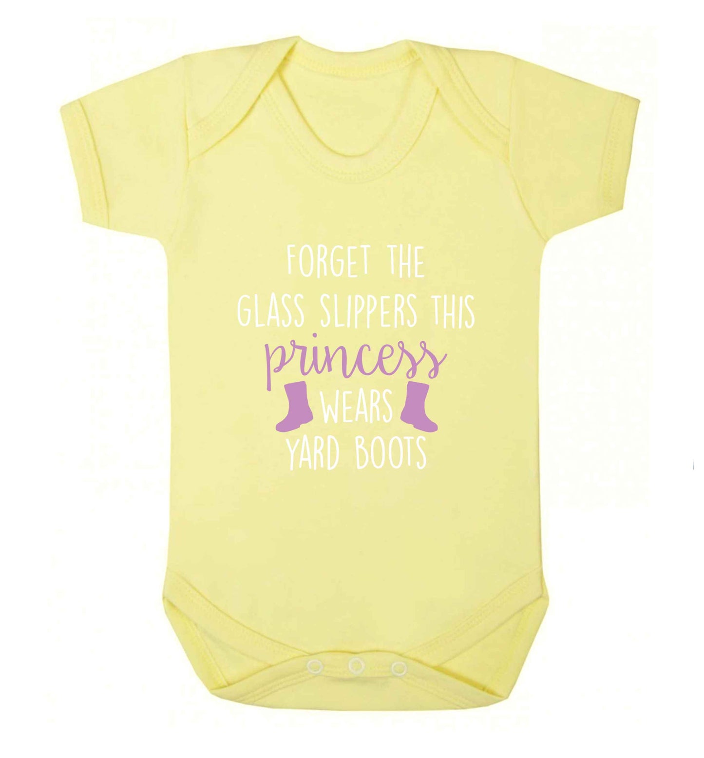 Forget the glass slippers this princess wears yard boots baby vest pale yellow 18-24 months