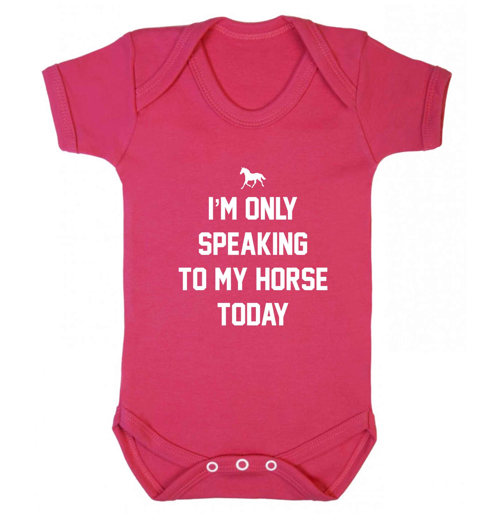 I'm only speaking to my horse today baby vest dark pink 18-24 months