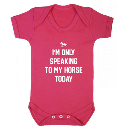 I'm only speaking to my horse today baby vest dark pink 18-24 months