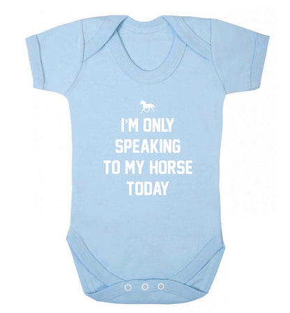 I'm only speaking to my horse today baby vest pale blue 18-24 months