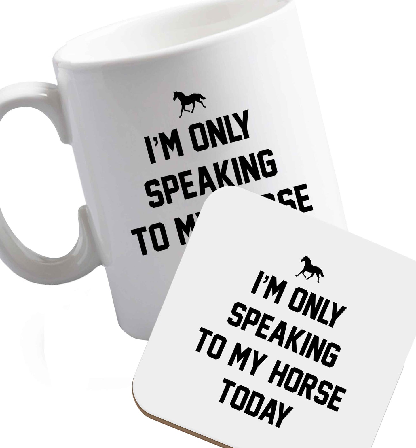 10 oz Favourite Type Pan Pancake ceramic mug and coaster set right handed
