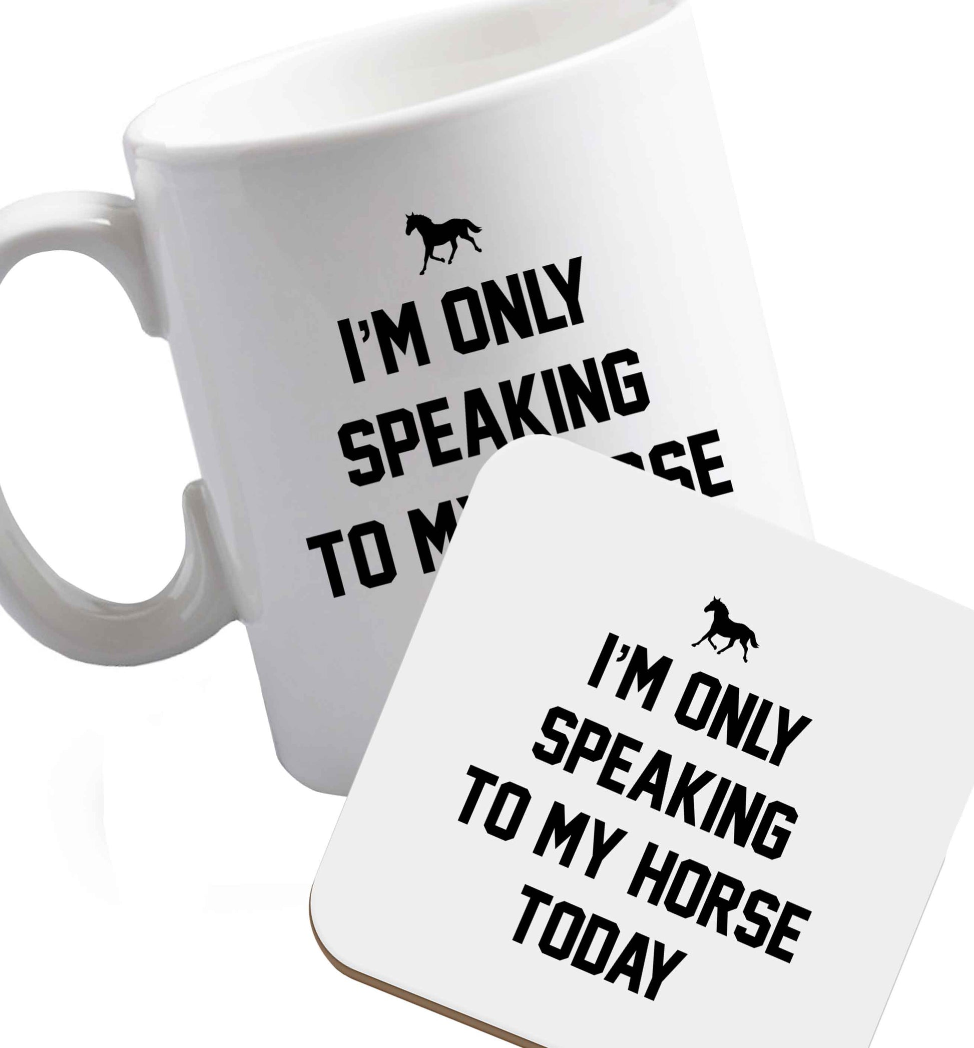 10 oz Favourite Type Pan Pancake ceramic mug and coaster set right handed
