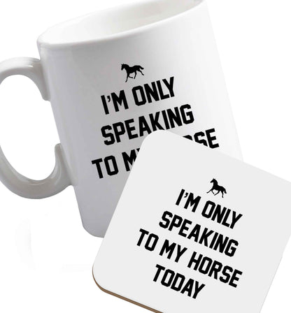10 oz Favourite Type Pan Pancake ceramic mug and coaster set right handed