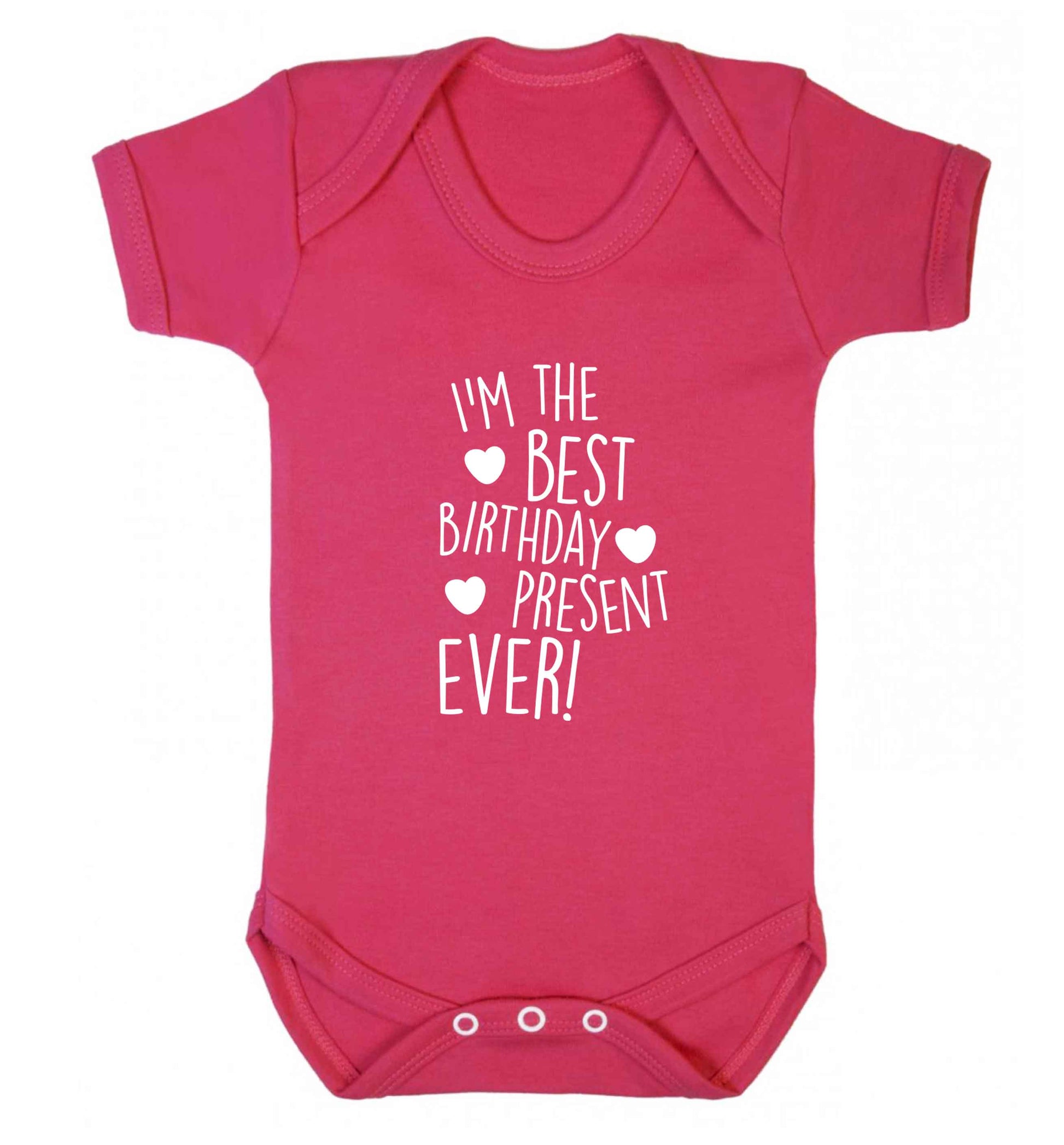 I'm the best birthday present ever baby vest dark pink 18-24 months