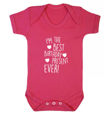 I'm the best birthday present ever baby vest dark pink 18-24 months