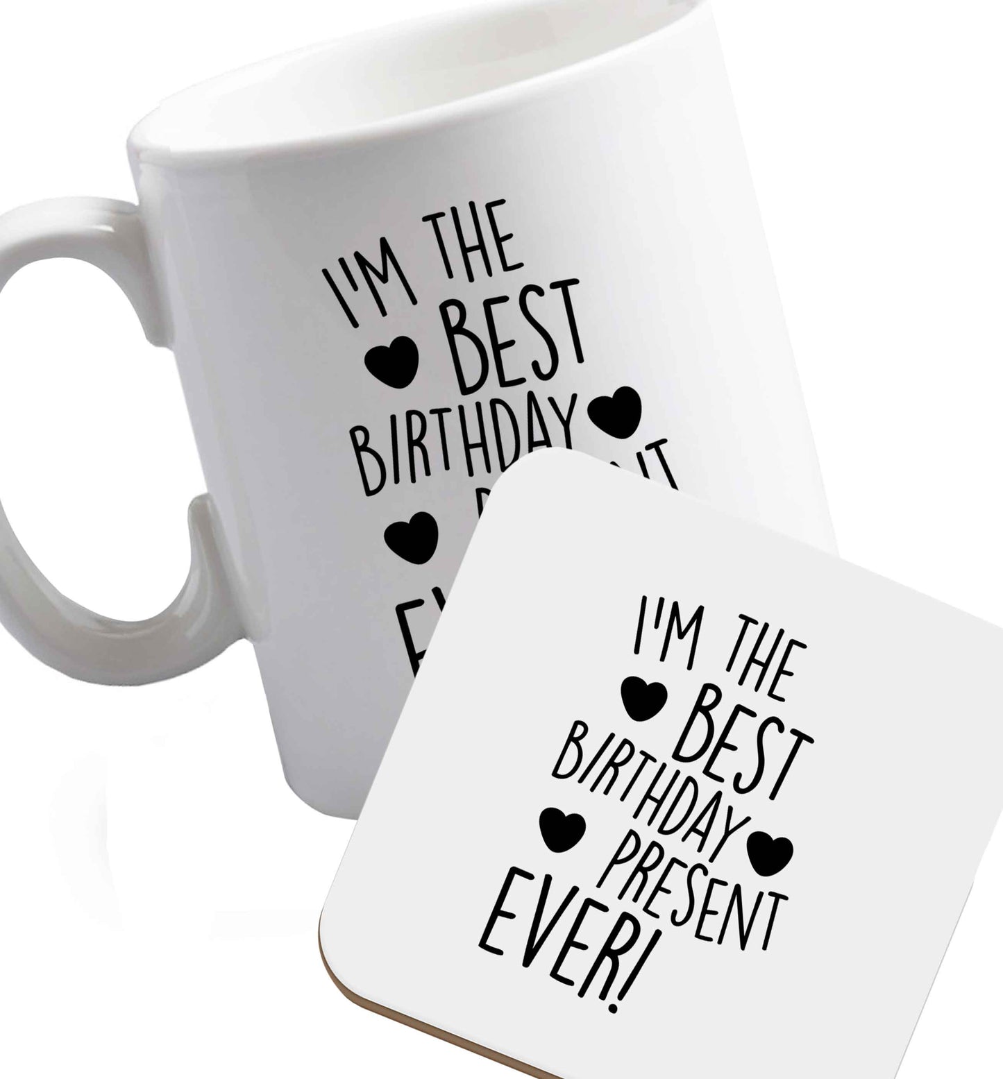 10 oz Favourite Type Pan Pancake ceramic mug and coaster set right handed