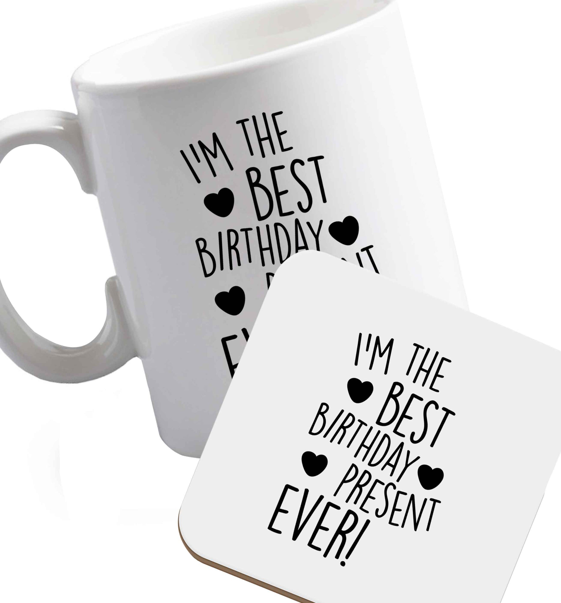 10 oz Favourite Type Pan Pancake ceramic mug and coaster set right handed