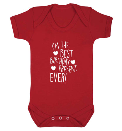 I'm the best birthday present ever baby vest red 18-24 months
