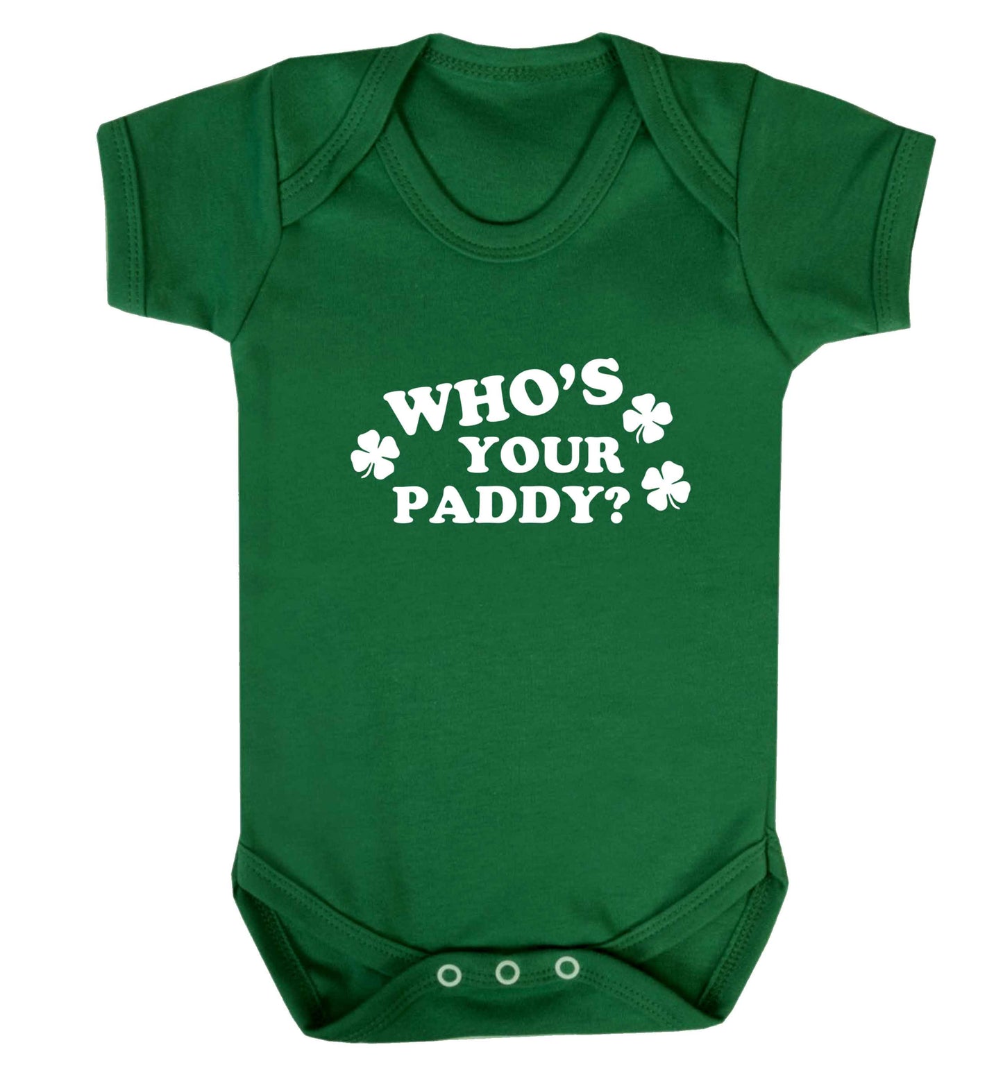 Who's your paddy? baby vest green 18-24 months