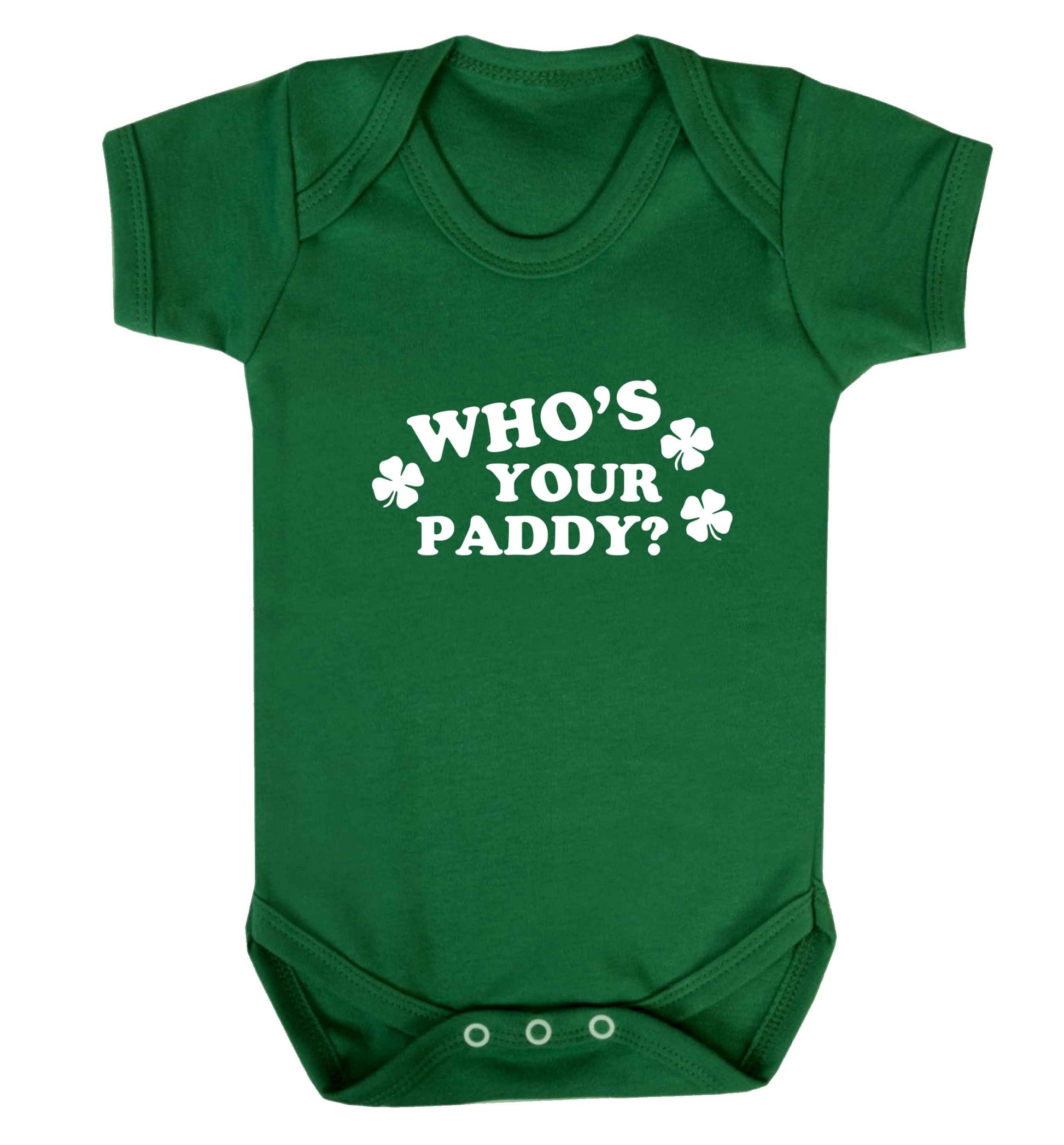 Who's your paddy? baby vest green 18-24 months
