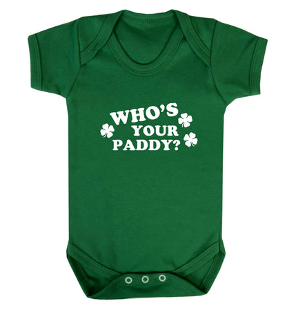 Who's your paddy? baby vest green 18-24 months