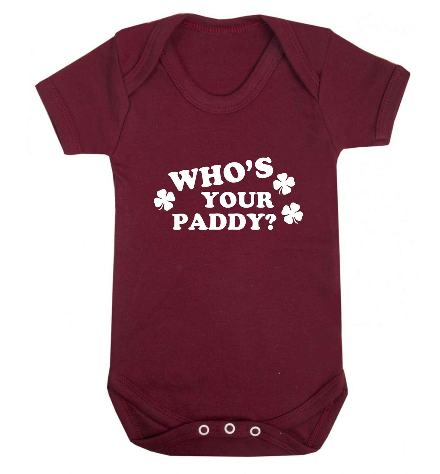 Who's your paddy? baby vest maroon 18-24 months