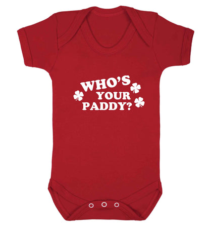 Who's your paddy? baby vest red 18-24 months