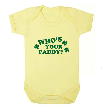 Who's your paddy? baby vest pale yellow 18-24 months