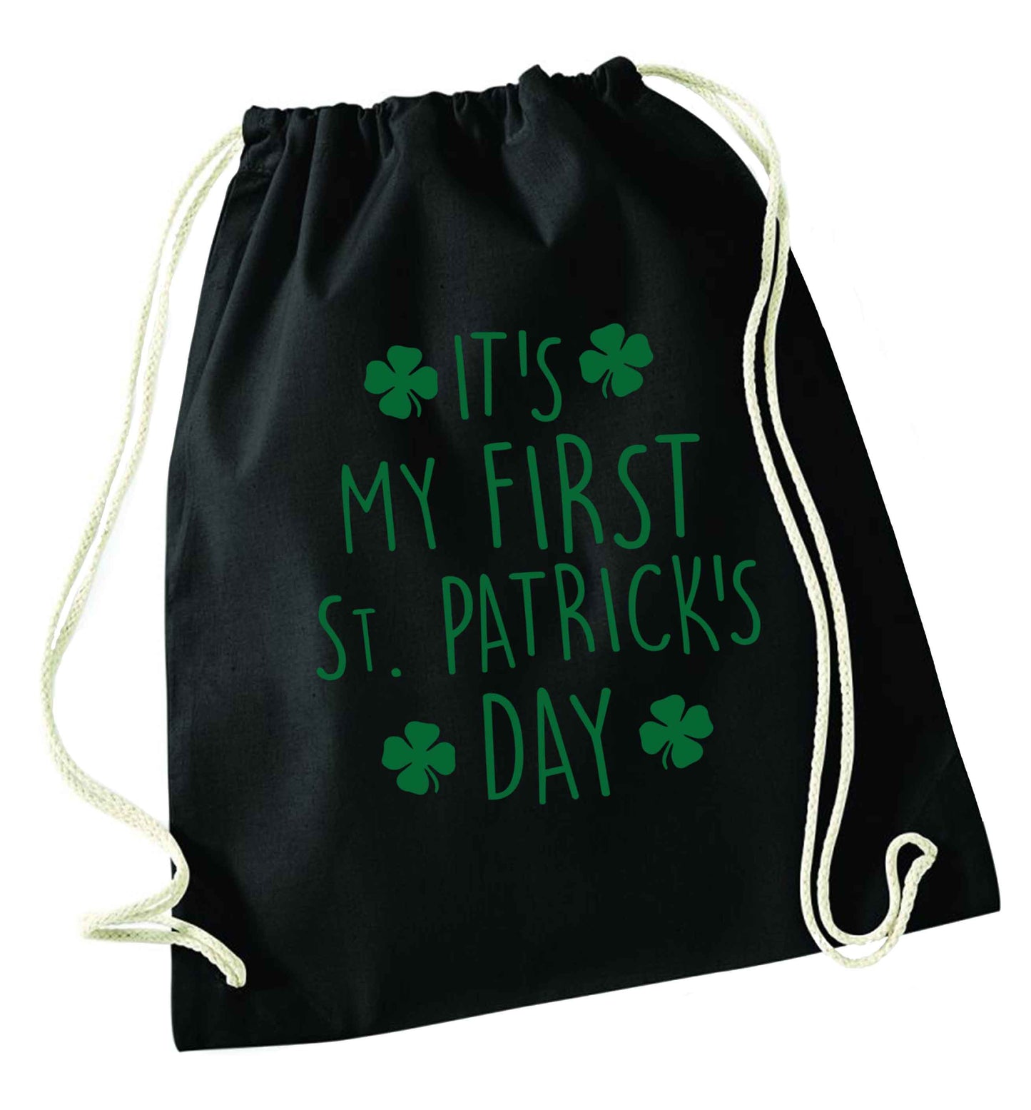 It's my first St.Patrick's day black drawstring bag