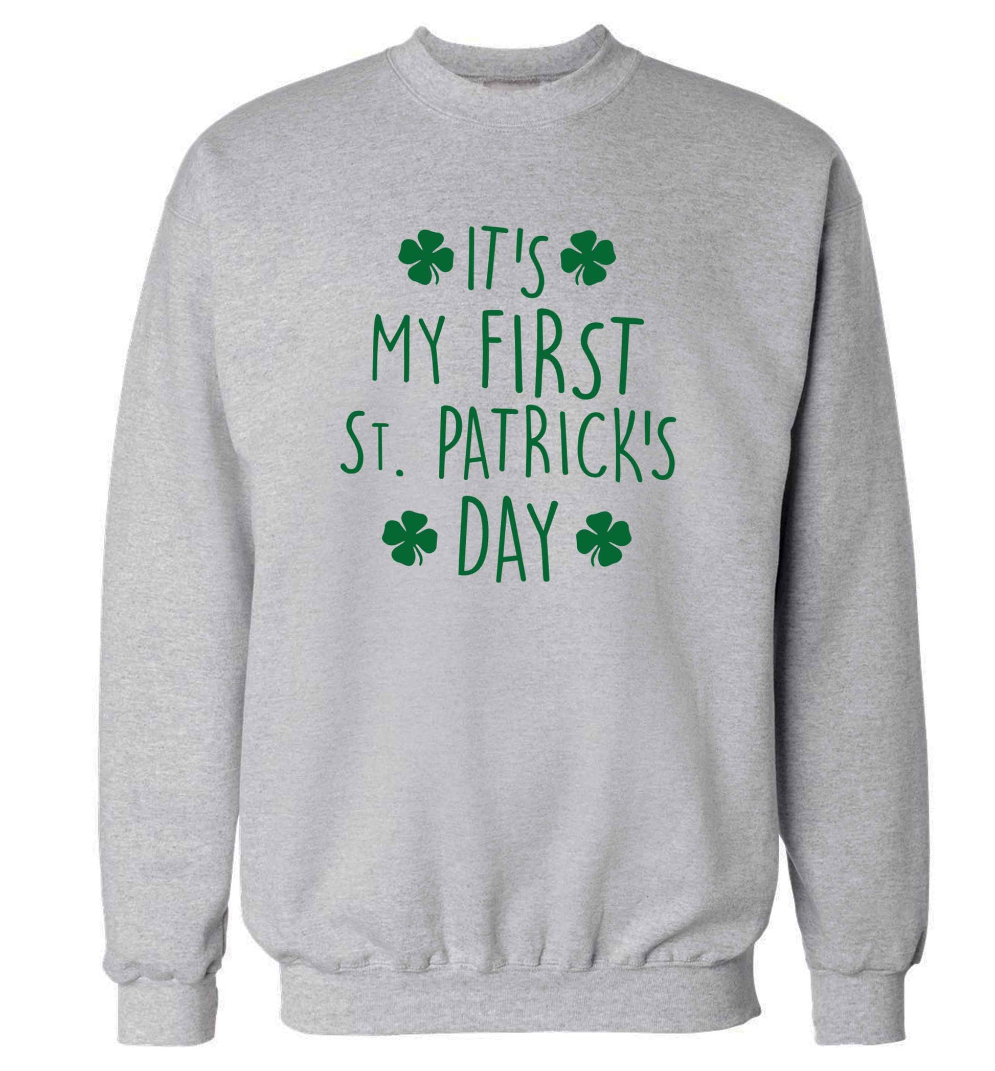 It's my first St.Patrick's day adult's unisex grey sweater 2XL