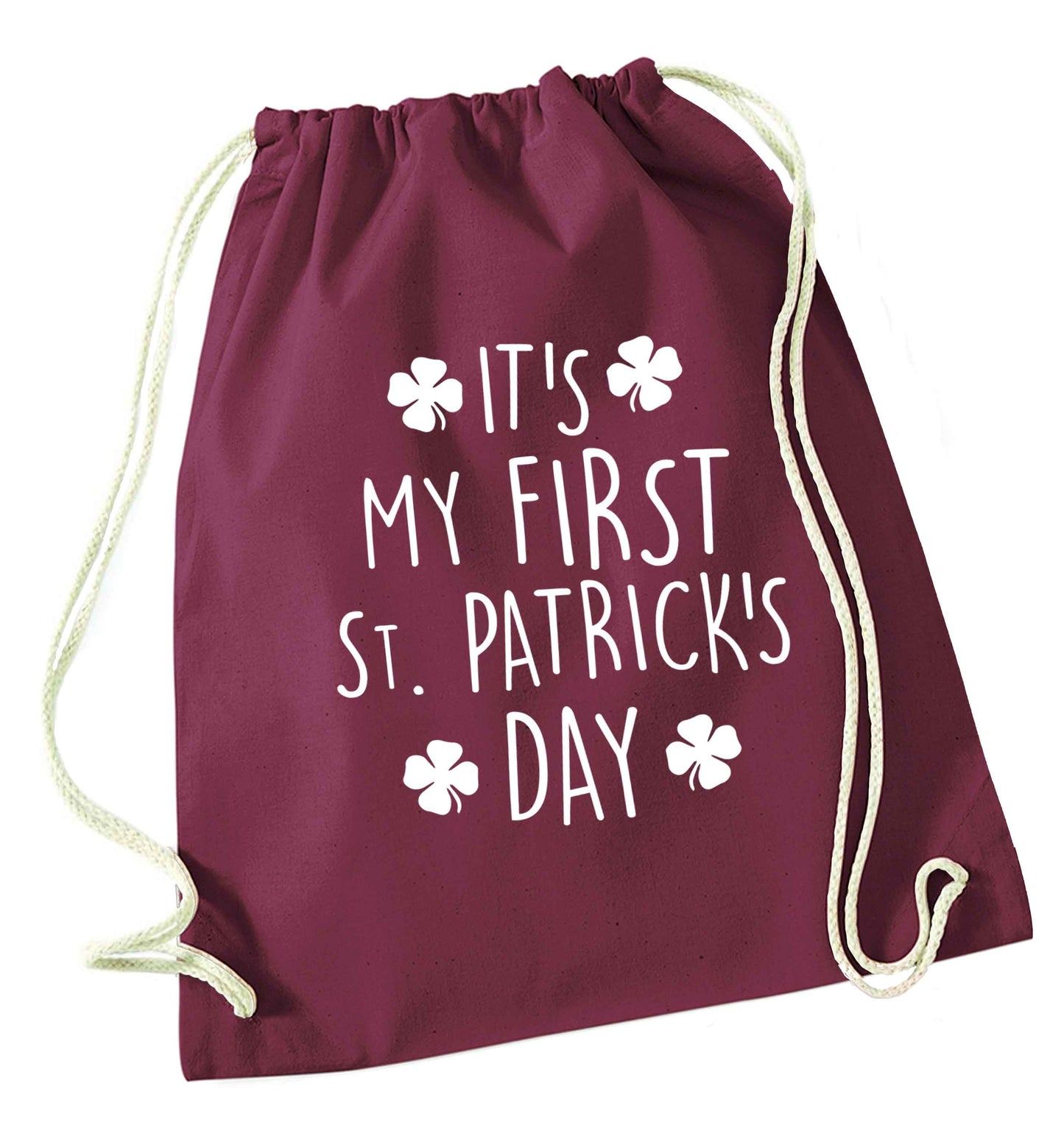 It's my first St.Patrick's day maroon drawstring bag
