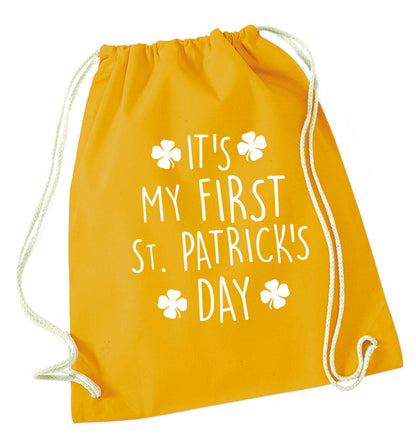 It's my first St.Patrick's day mustard drawstring bag