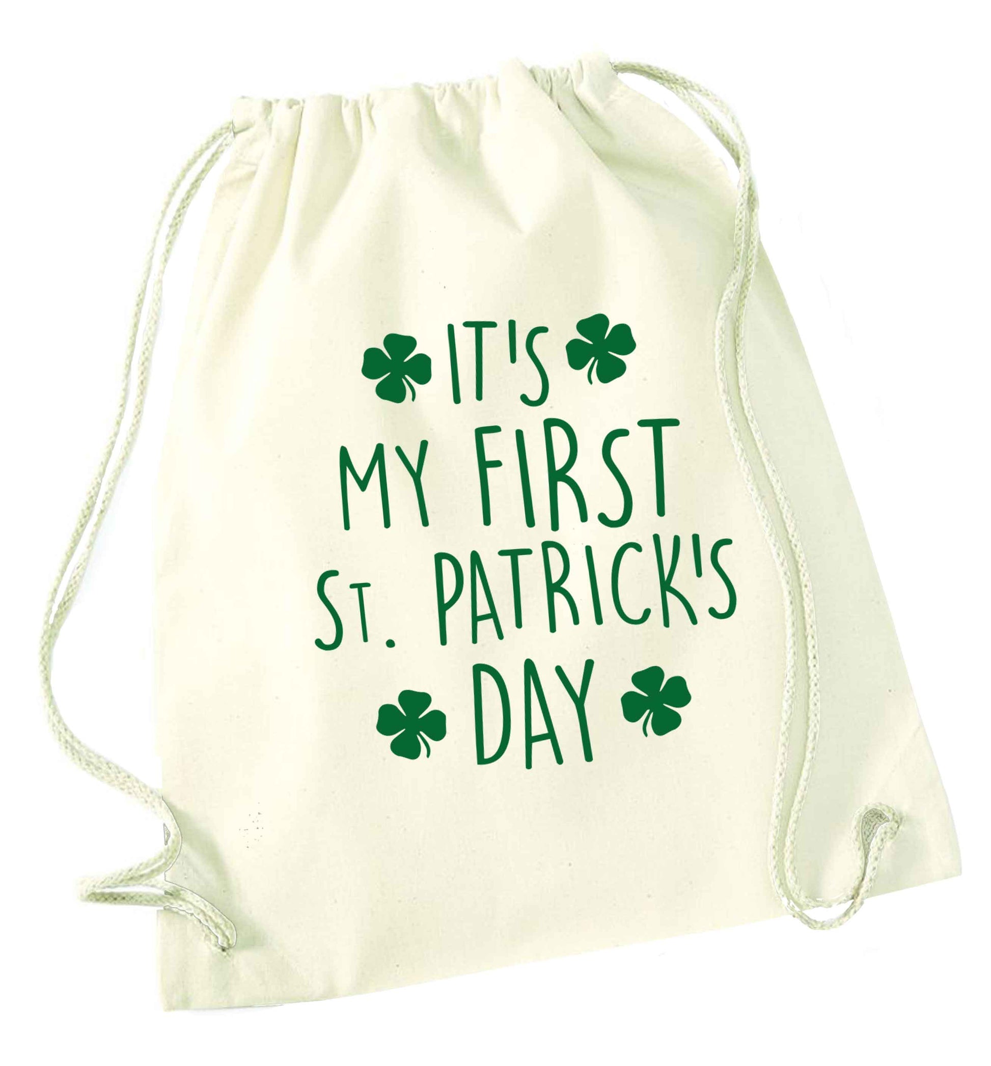 It's my first St.Patrick's day natural drawstring bag