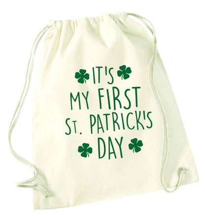 It's my first St.Patrick's day natural drawstring bag