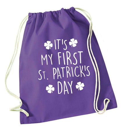 It's my first St.Patrick's day purple drawstring bag