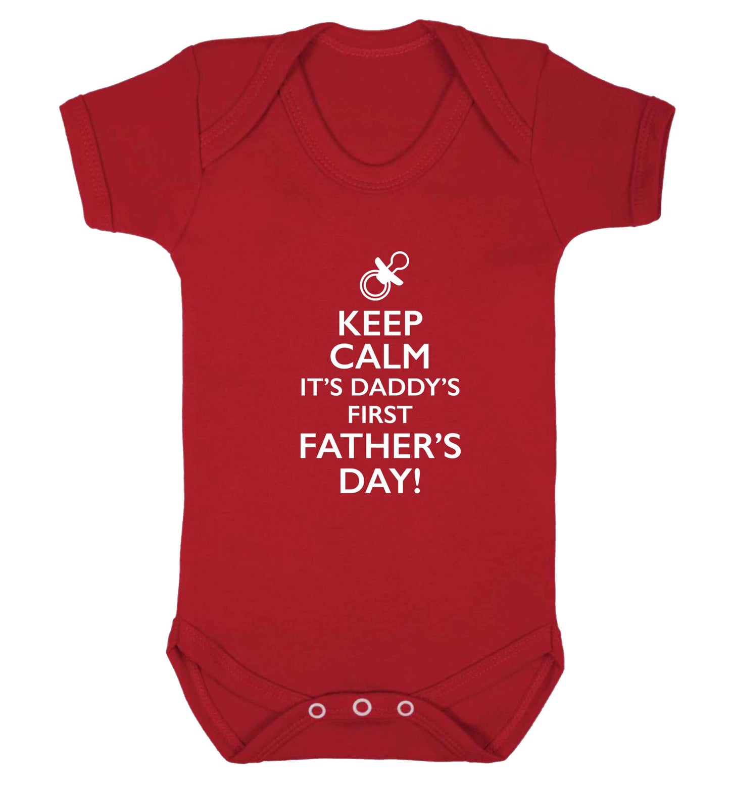 Keep calm it's daddys first father's day baby vest red 18-24 months