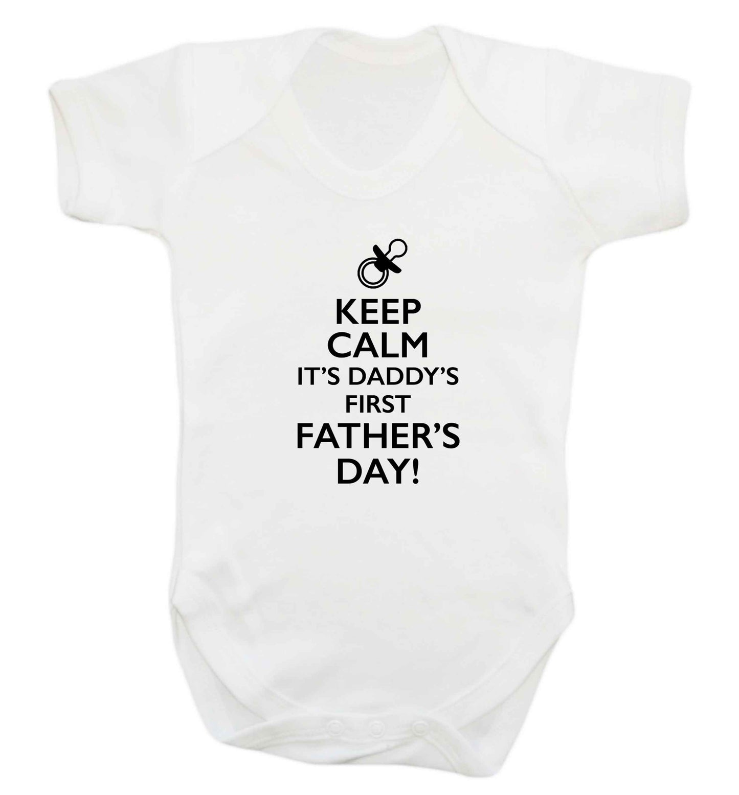Keep calm it's daddys first father's day baby vest white 18-24 months