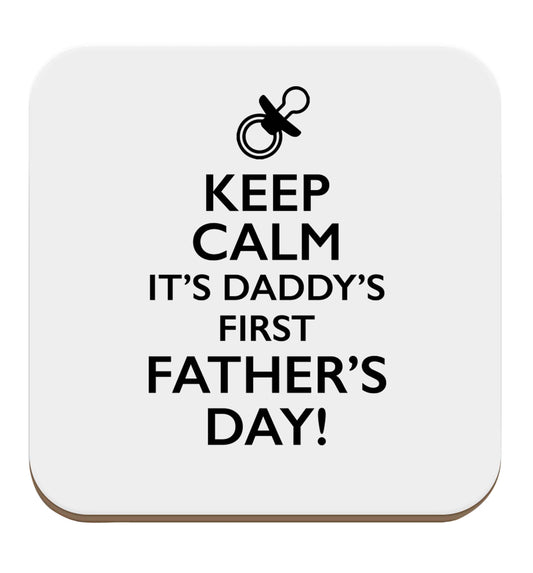 Keep calm it's daddys first father's day set of four coasters