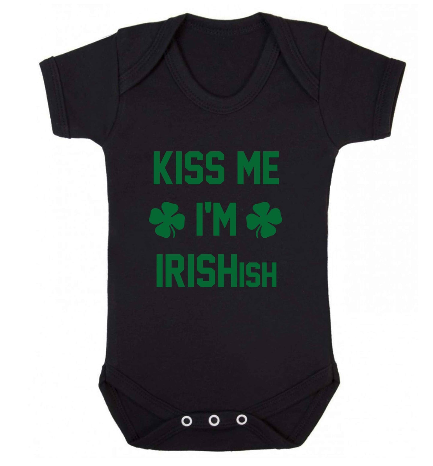 Kiss me I'm Irishish baby vest black 18-24 months