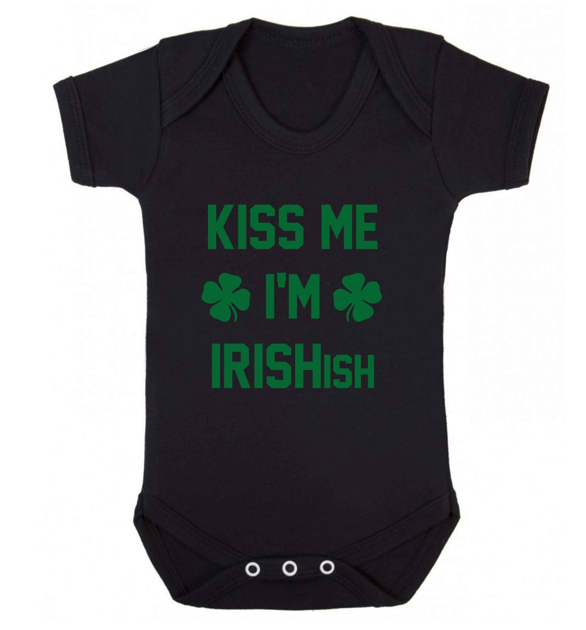 Kiss me I'm Irishish baby vest black 18-24 months