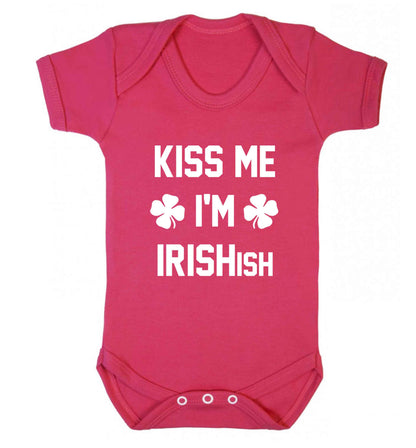 Kiss me I'm Irishish baby vest dark pink 18-24 months