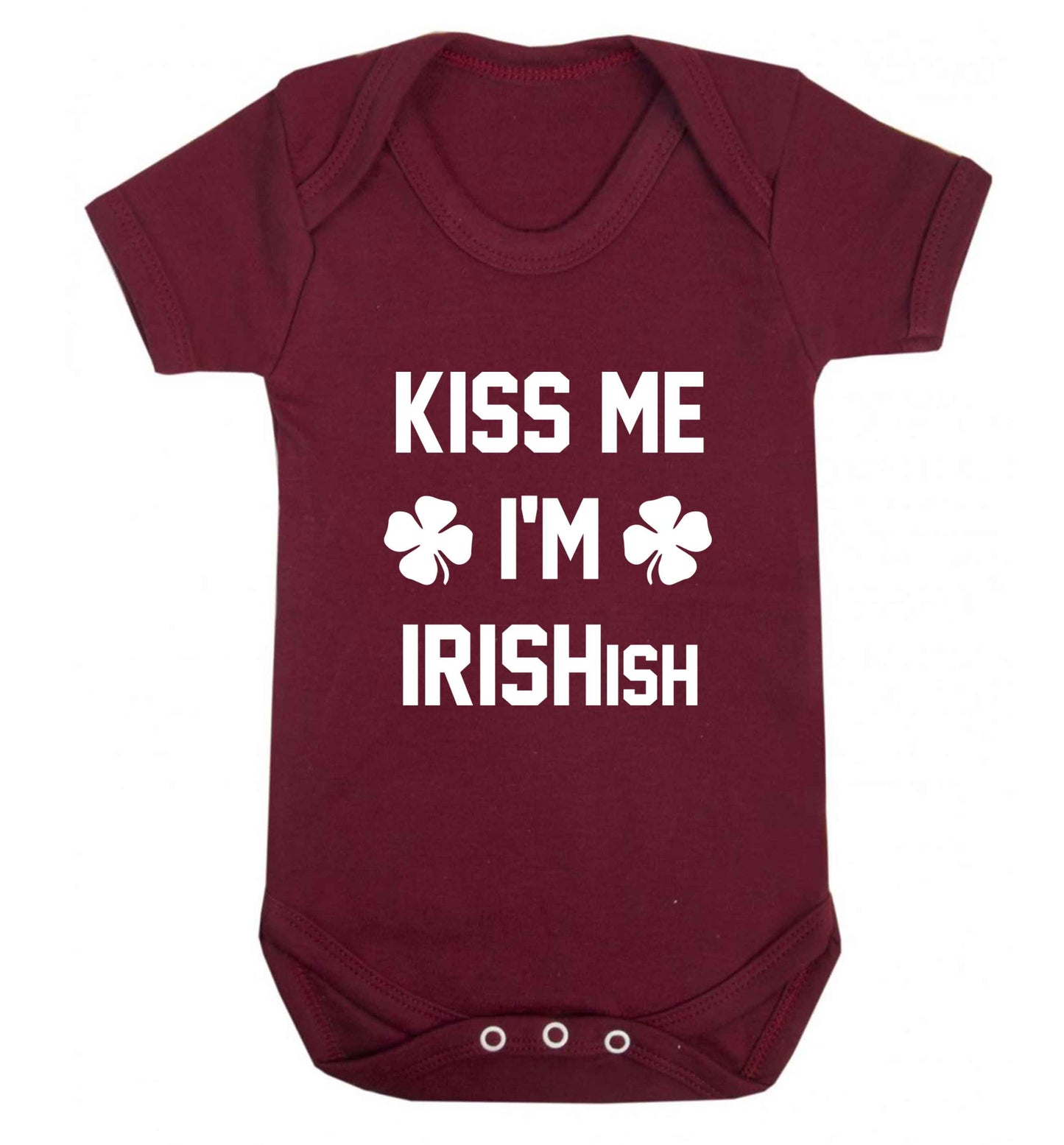 Kiss me I'm Irishish baby vest maroon 18-24 months
