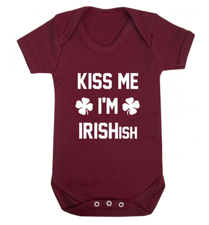 Kiss me I'm Irishish baby vest maroon 18-24 months